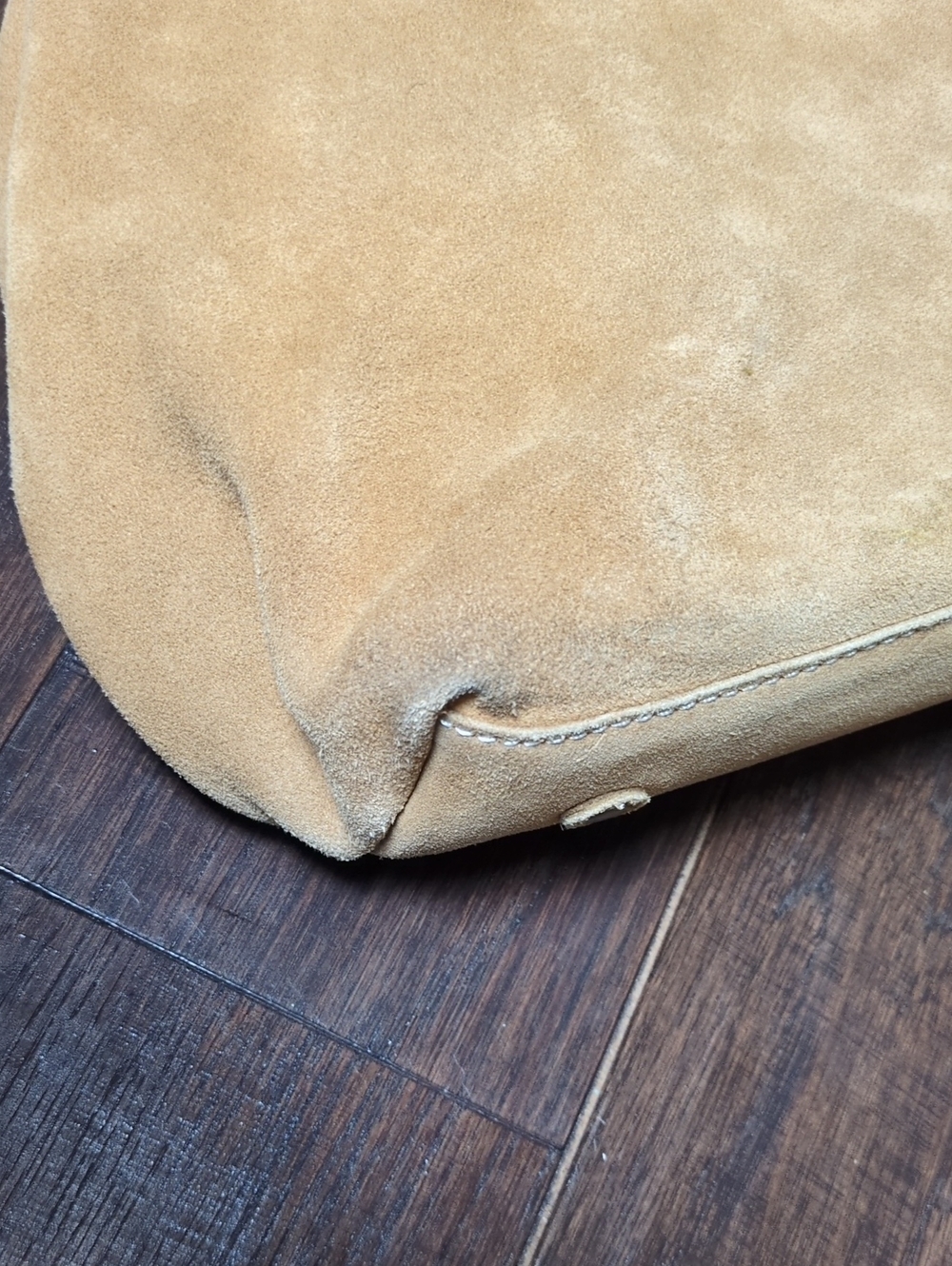 Eddie Bauer Tan Genuine Leather Suede Large Shoulder Bag Boho - Picture 8 of 9
